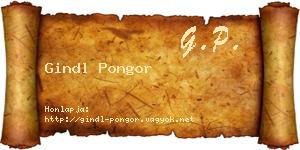 Gindl Pongor névjegykártya